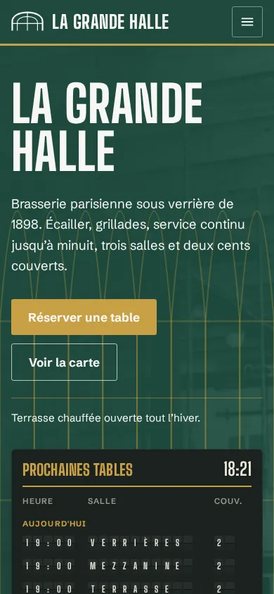 La Grande Halle sur téléphone
