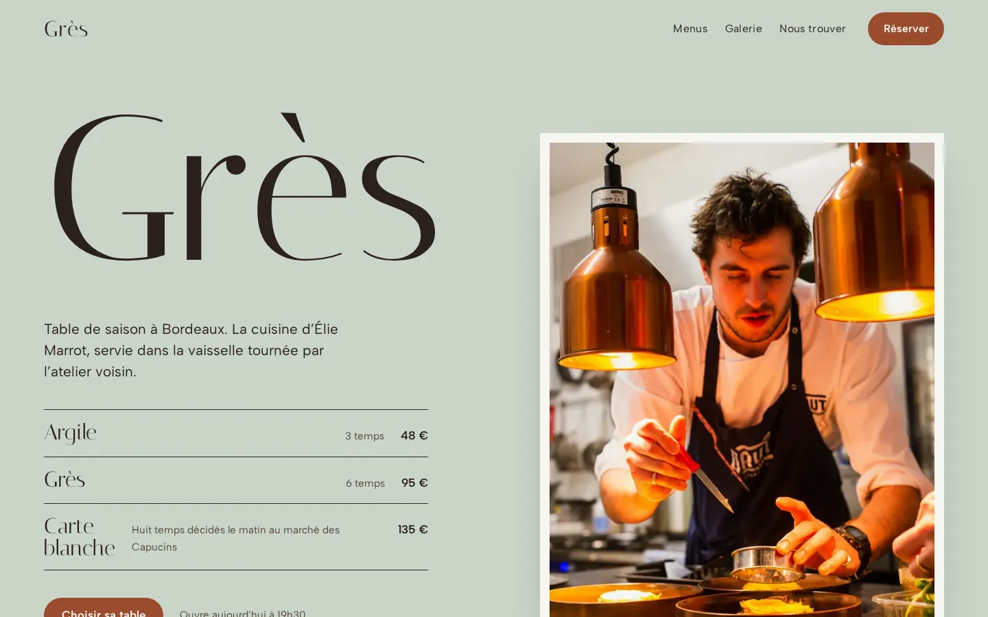 Page d’accueil de Grès, version ordinateur